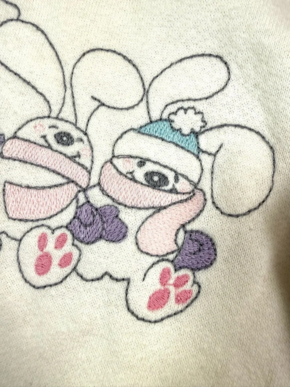VINTAGE CARTERS Baby Sweatshirt 18 Months 1990s‎ Bunny Graphic Cozy Cute Pastel